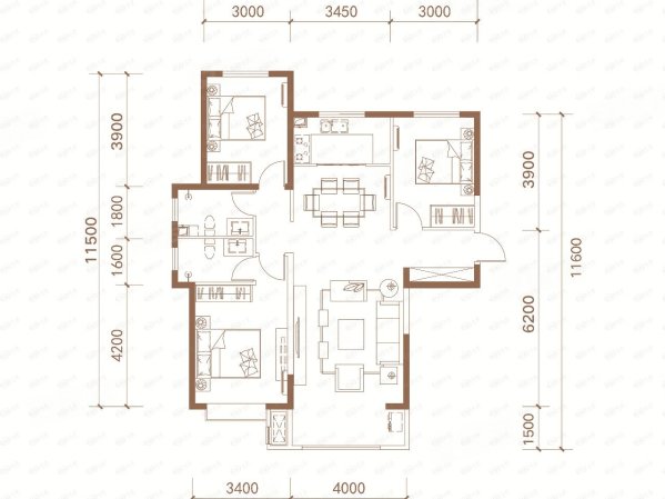 泰和丽景3室2厅2卫136㎡东西130万