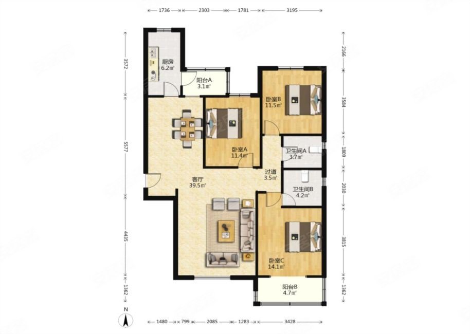 楼头全明户型小高层采光好无遮挡众美玉兰苑南区
