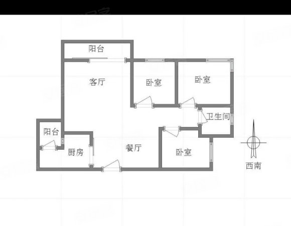 富力海洋广场3室2厅1卫96.16㎡南北123.8万