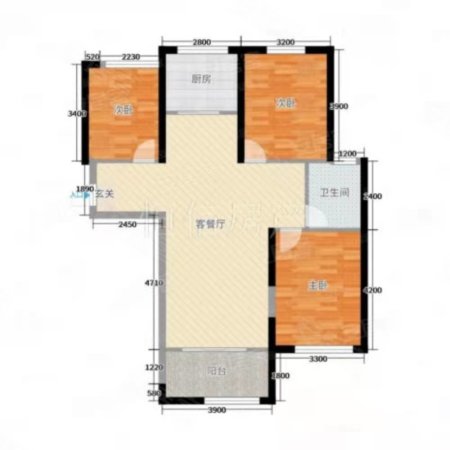 人民医院家属院3室2厅1卫82㎡南北69万