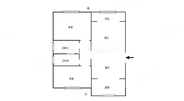 清华园3室2厅1卫106.2㎡南北113万