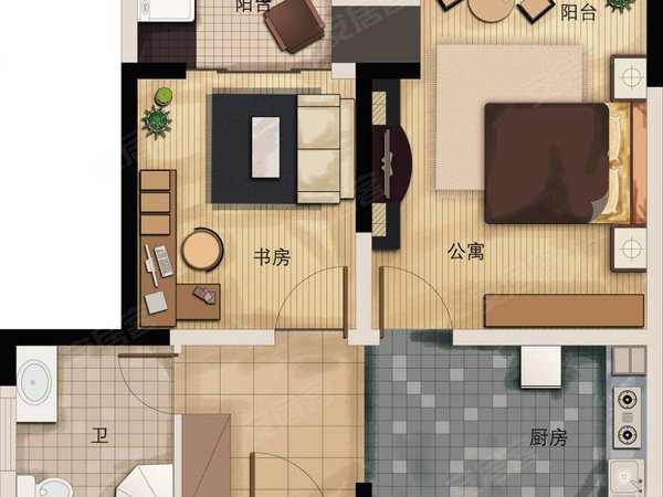 北京海淀学院路北双泉嘉苑实拍一居室!