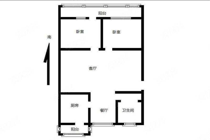 建明里2室2厅1卫96.51㎡南北270万