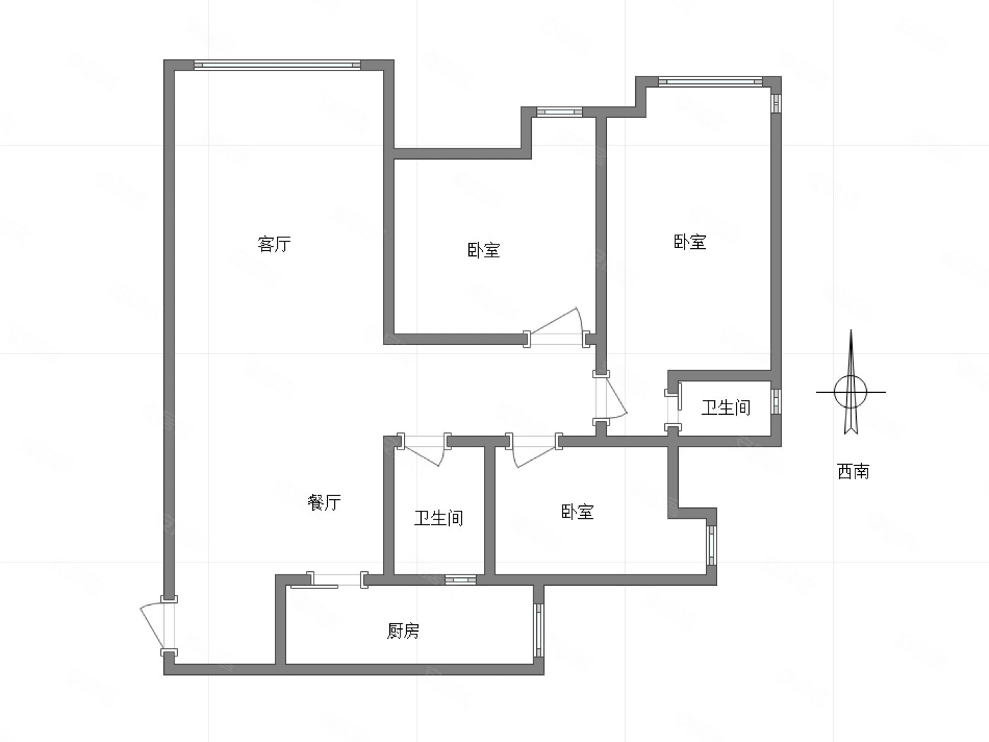 国富沙磁巷3室2厅2卫95.22㎡西南120万