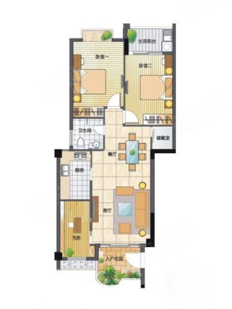 龙腾熙园3室2厅2卫106㎡南北111万