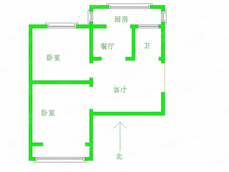 老村西段2室1厅1卫61㎡南北40.8万