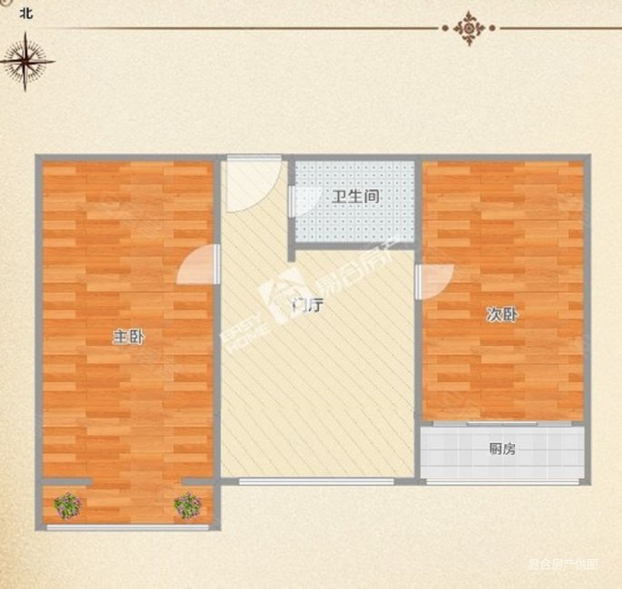 北城根2室1厅1卫59㎡南180万