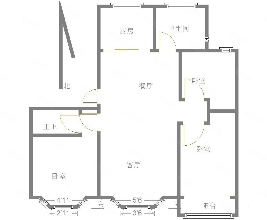 济宁人文嘉园3室2厅2卫143.17㎡南北125万