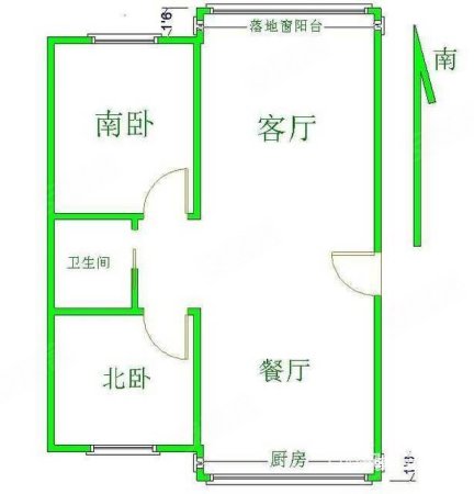 翡翠蓝湾2室2厅1卫100㎡南北41.8万