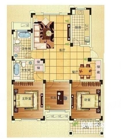 锦江现代城(西区)3室2厅2卫128㎡南97.5万