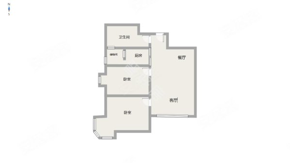 香港城新界花园2室2厅1卫85㎡南北68.8万