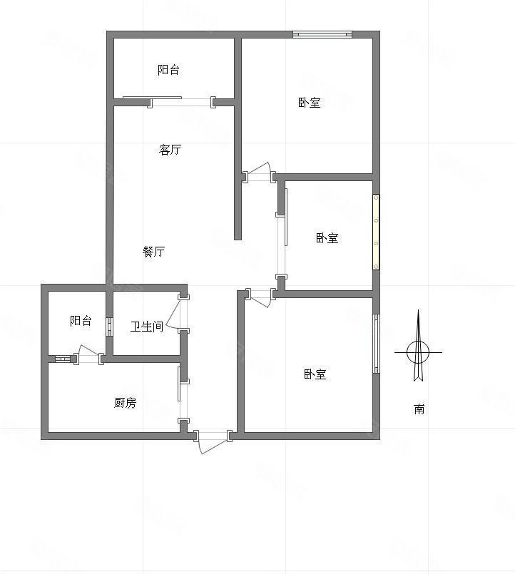 上丁新世纪3室1厅1卫96㎡南北50万