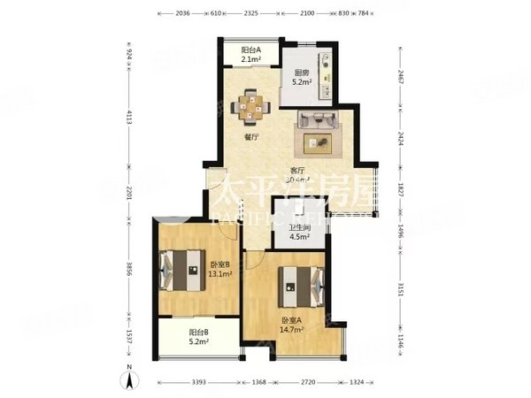 【多图】上海源花城,九亭租房,上海源花城 2室2厅1卫 电梯房 配套齐全