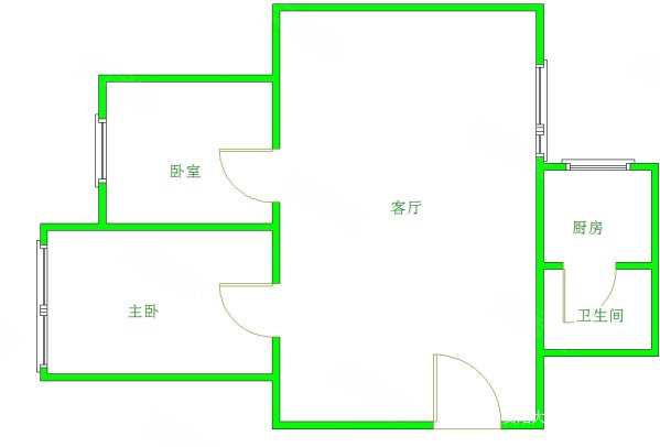 财政厅宿舍2室2厅1卫65.45㎡南北53万