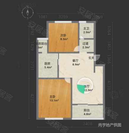 海湾新城2室2厅1卫83.31㎡南225万