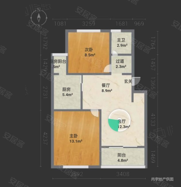 海湾新城2室2厅1卫83.31㎡南225万