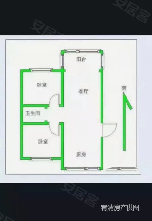 新思维红河谷(公寓住宅)2室2厅1卫107.58㎡南北59.8万