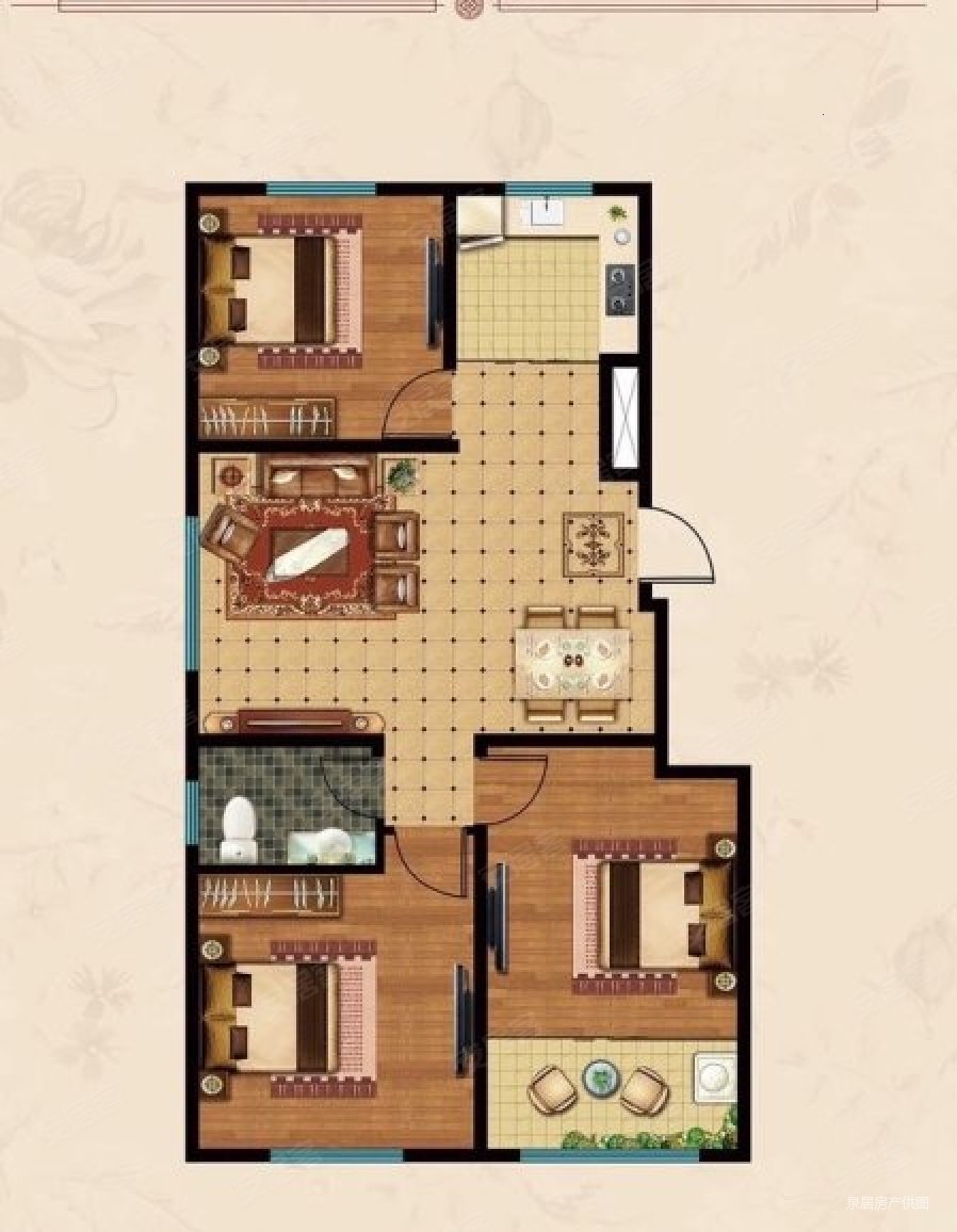 急售金都名苑107平米精装三室带家具718万