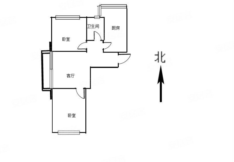 银河湾家园2室2厅1卫86㎡南北110万