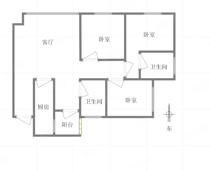 龙湖美林美院3室2厅2卫99㎡南北135万