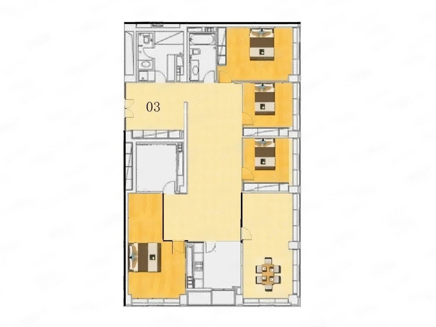 建外soho东区3室2厅2卫288.99㎡东南1350万