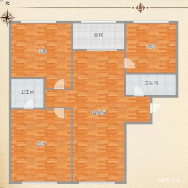 金隅万科城3室2厅2卫139.42㎡南北590万