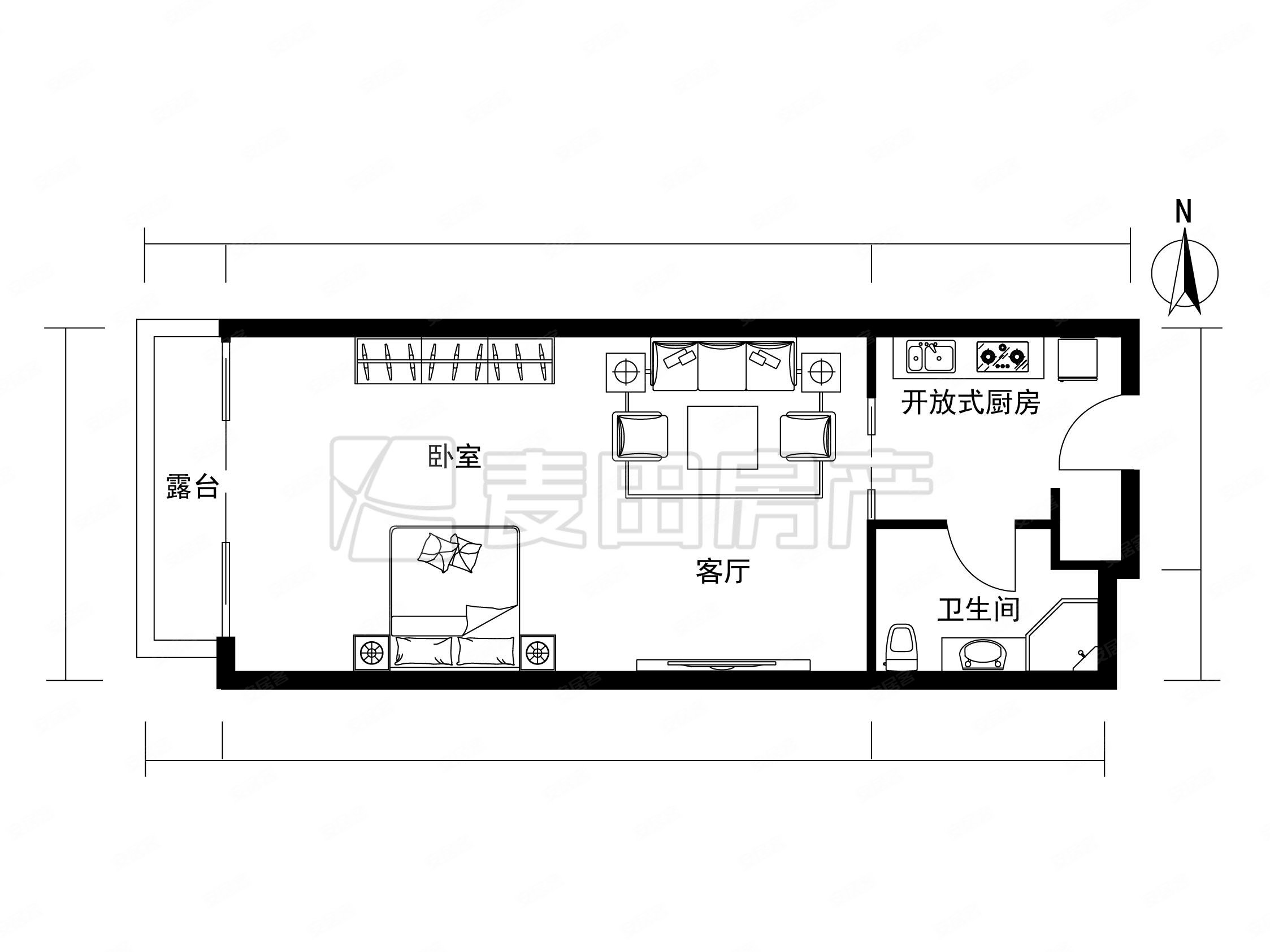 1室1厅远见名苑一期高端装修