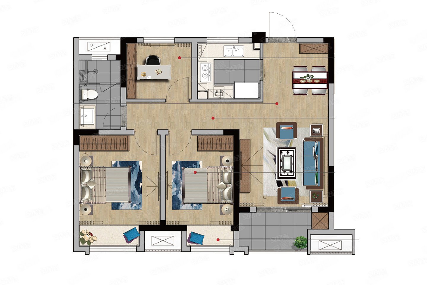 房子户型方正三开间朝南自住装修保养非常好