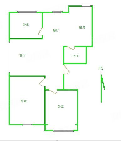 盛世豪城3室2厅1卫126.5㎡南北78万