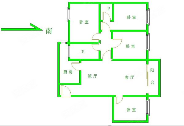广东工业大学五山教师村4室1厅2卫105.56㎡南610万