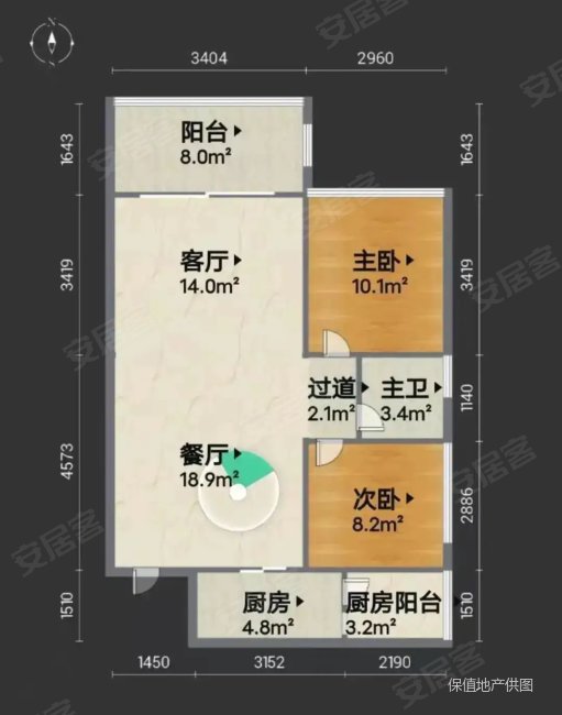 敏捷莱茵花园2室2厅1卫75.61㎡北65万