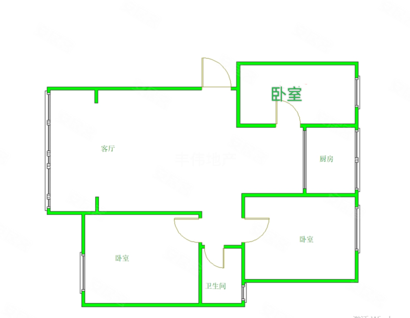 北部桂庭3室2厅1卫91.19㎡南80万