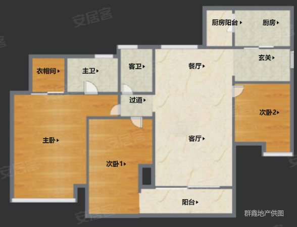 保利中航城3室2厅2卫92.6㎡南128万