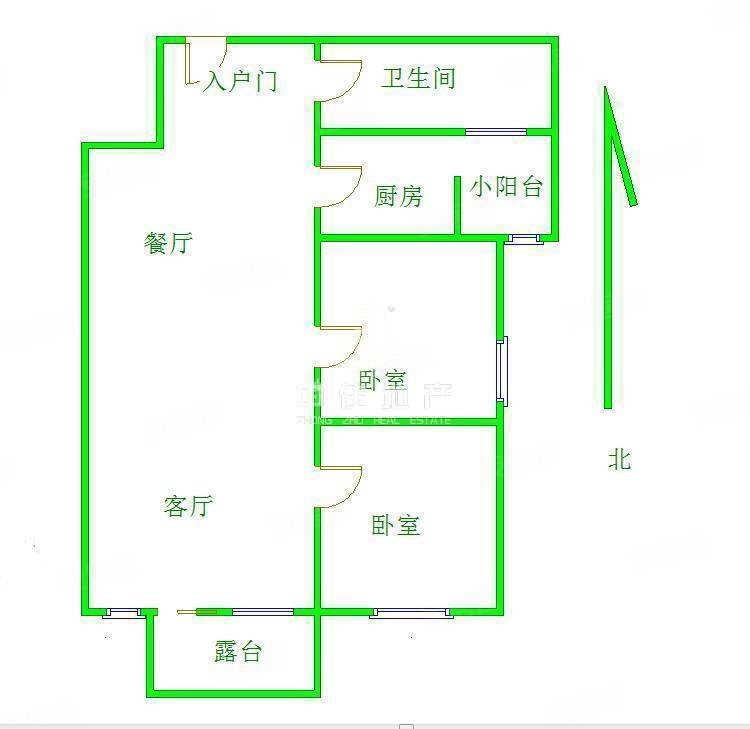 火炬东第2室2厅1卫90㎡南北80万