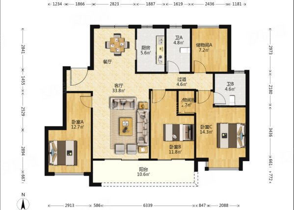臻和院四 开间朝南 洋房拎包入住