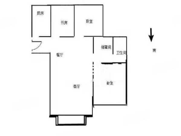 金商公寓2室2厅1卫90㎡南北48.8万