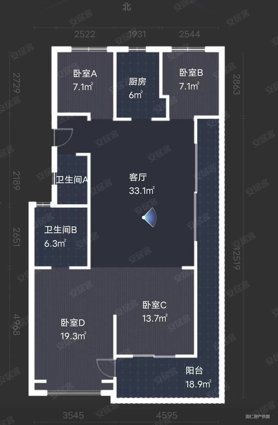 滨湖天地云台苑4室2厅2卫125.88㎡南195万