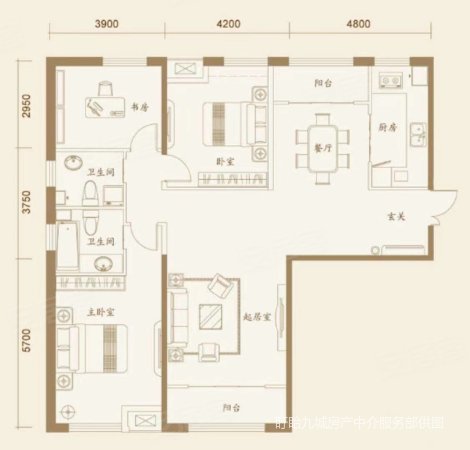 中澳生态城3室2厅1卫127㎡南北106万