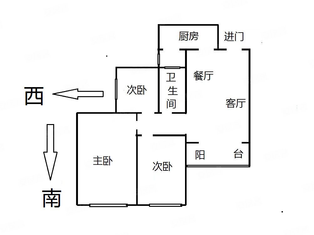 恒大名都(二期)3室2厅1卫108㎡西南85万