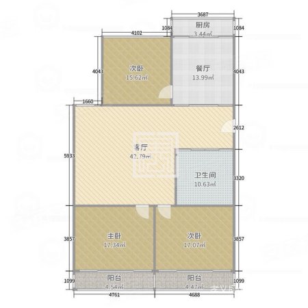 金晖盛世华庭3室2厅1卫131㎡南北66.6万