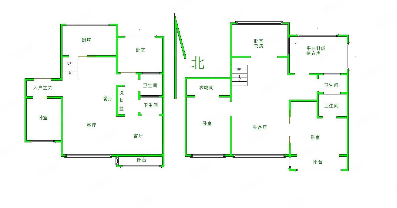 钻石嘉园5室3厅4卫312.66㎡南北360万