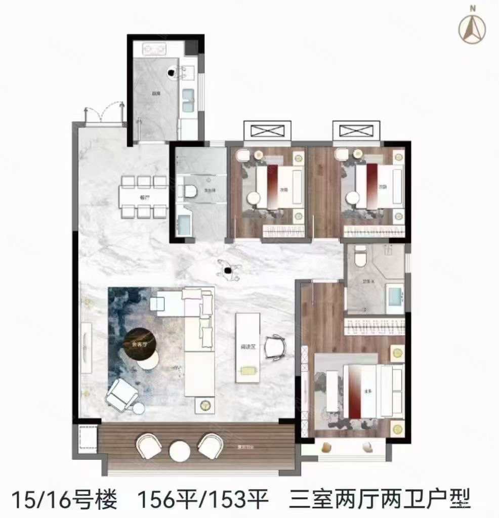 碧桂园翡丽之光4室2厅2卫140.91㎡南北157.8万