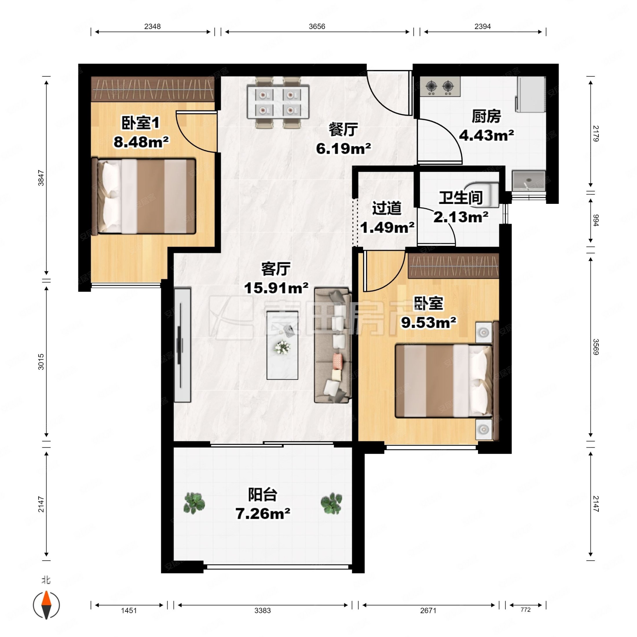 揽月府户型图片