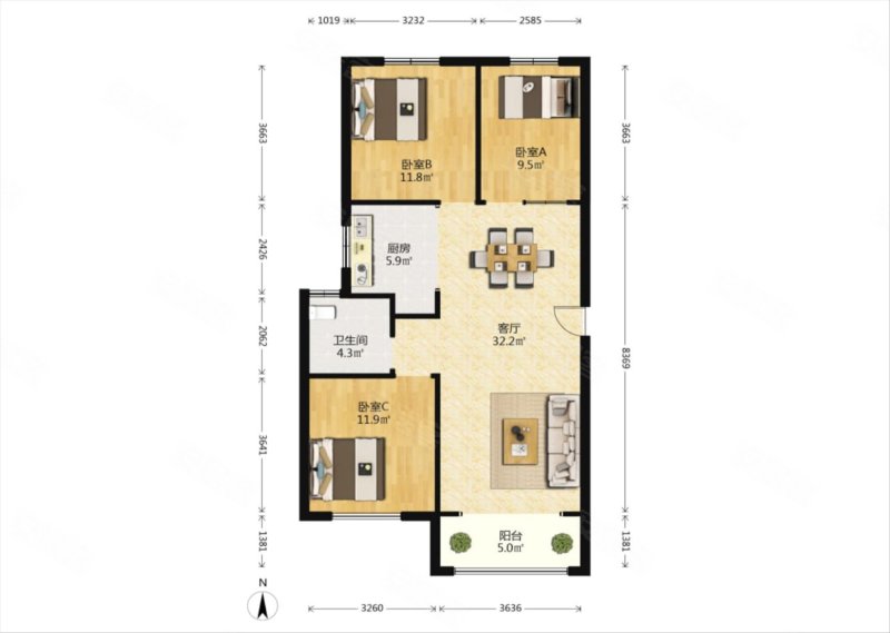 福寿街潍坊七中福乐多电梯洋房三室客厅朝阳新房未住赔钱急售
