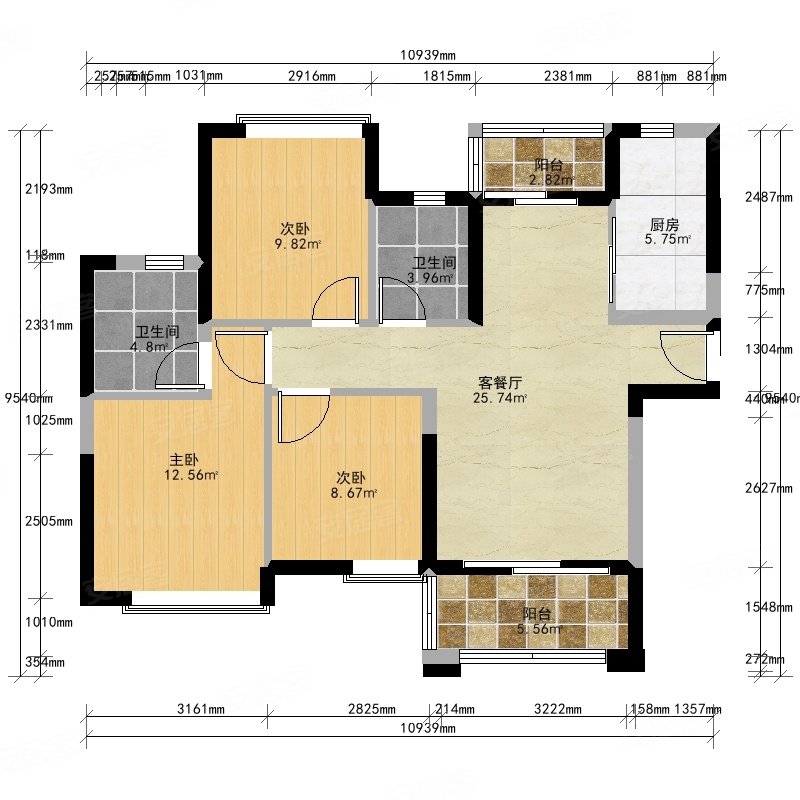 领地海纳公馆房龄新带电梯购物方便刚需小三居