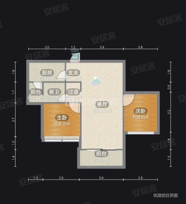 秋实学府2室2厅1卫77㎡北50.8万