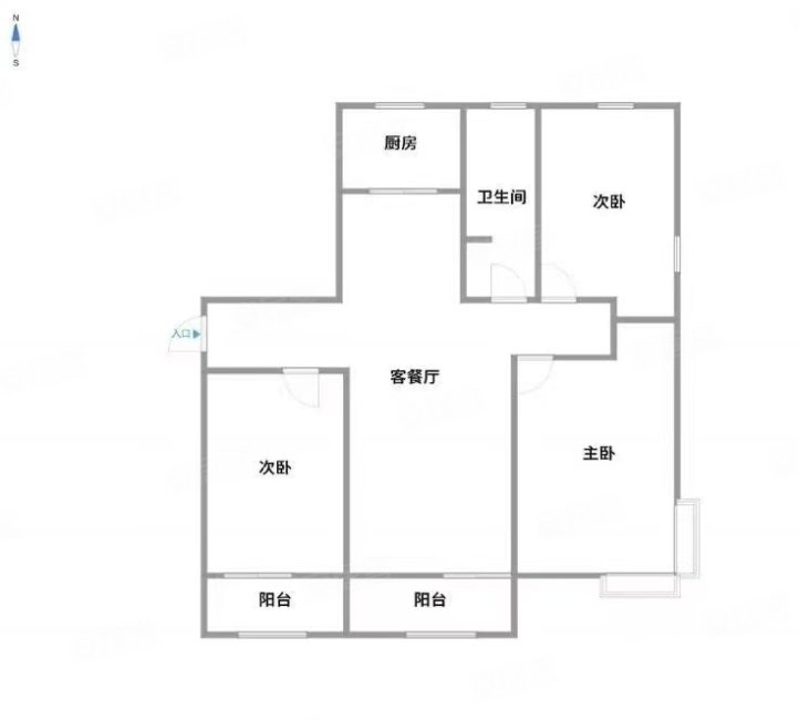 怡和花园二期3室2厅1卫134㎡南北73万