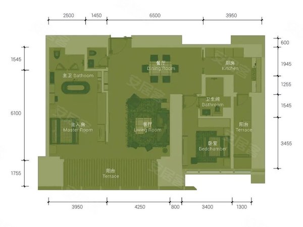 深圳福田莲花村深业上城新出高颜值超安静2房3卫朝南实拍图片随时看房