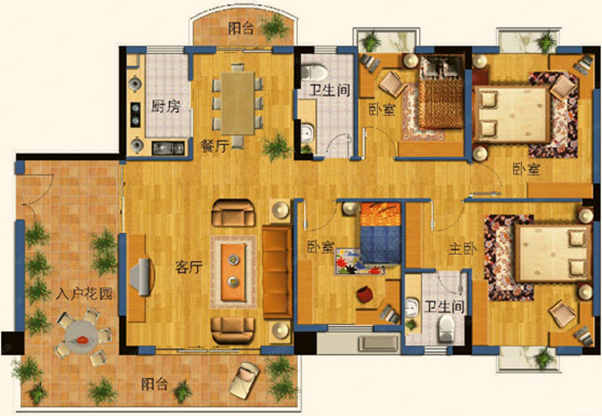 南北对流双阳台豪装望江大四房尚苑