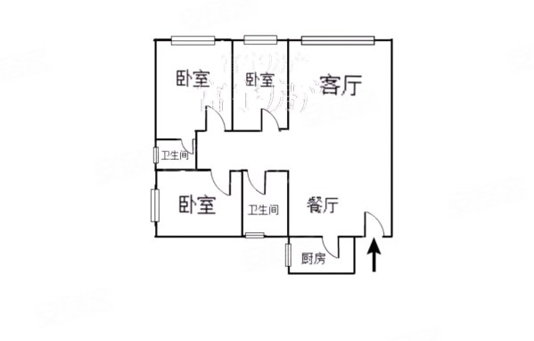 滨江现代城3室2厅2卫140㎡南北75万